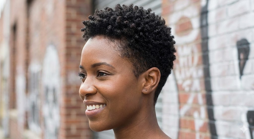 coiffure pour cheveux afro très court