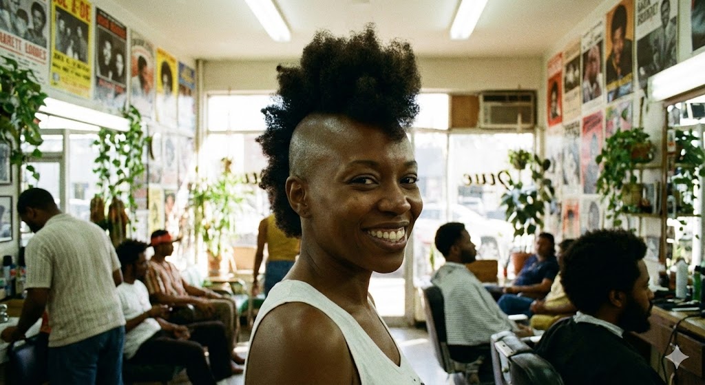 coupe afro femme crane rasé